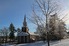 Photo of campus in the snow. Link to Gifts That Protect Your Assets